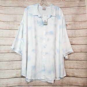 New With Tags Laurie Felt TENCEL Button-Front Shirt Tie Dyed Plus Size 3X
